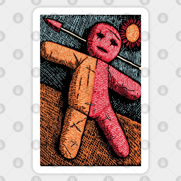 Surreal Voodoo Doll Art | Dark Humor Magnet by TuncGK